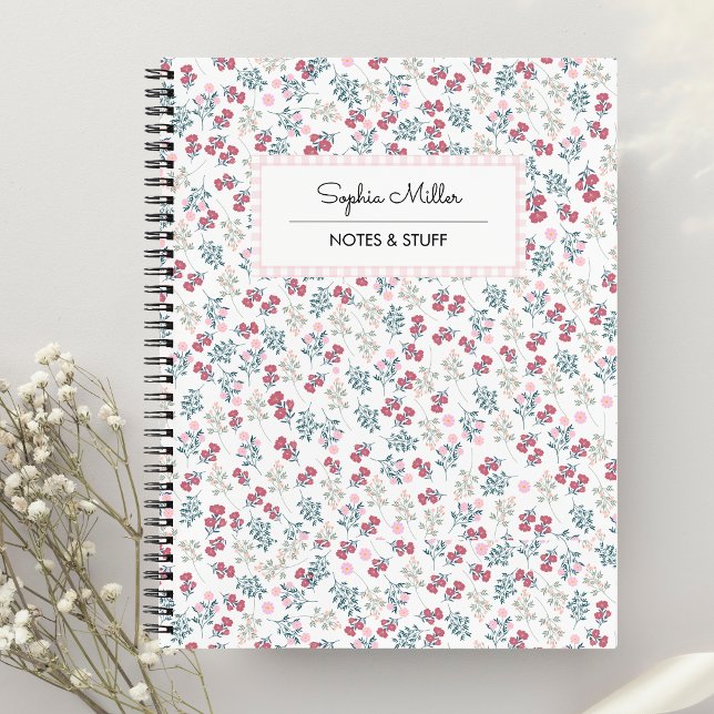Fille esthétique florale coquette Carnet spirale (Créateur téléchargé)