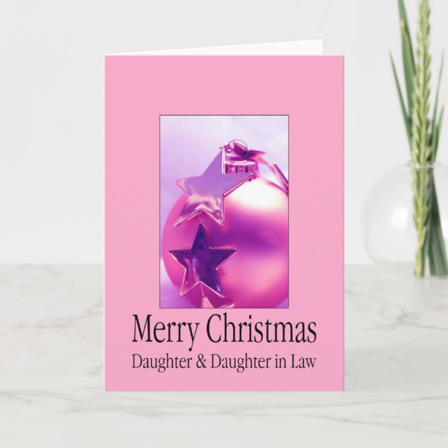 fille et belle-fille Joyeuse carte de Noël (Devant)