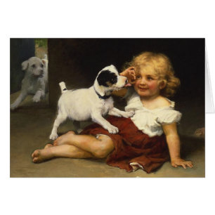 Fille et chiot, toutes les occasions blanches à l