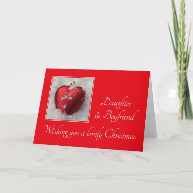 Fille et copain Joyeuse carte de Noël (Devant)