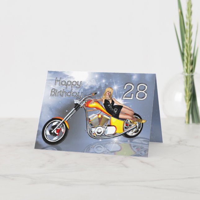 Fille et hélico 28 Carte d'anniversaire (Devant)