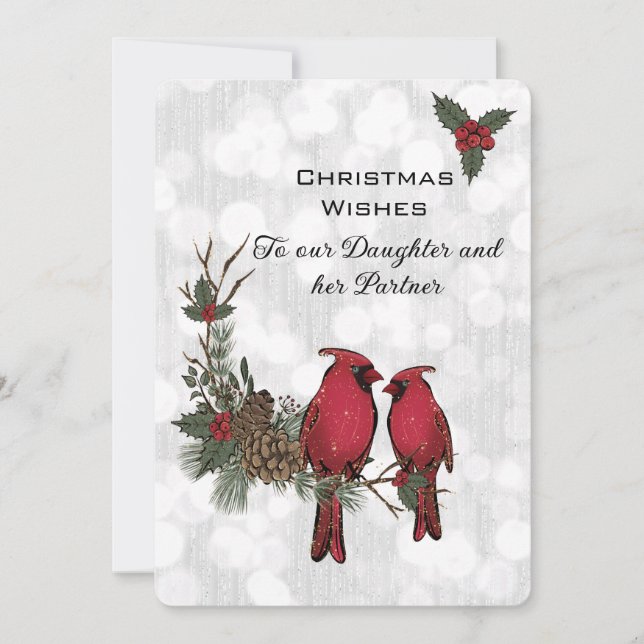 Fille et partenaire Cardinal Rouge Noël (Devant)