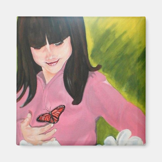 Fille et son aimant papillon (Devant)