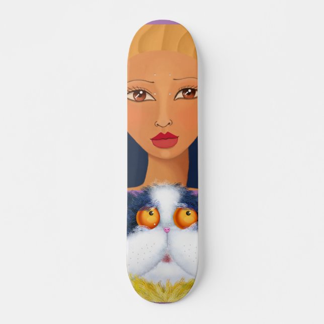 FILLE ET SON CHAT FONT DU SKATEBOARD (Devant)