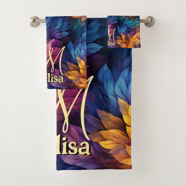 Fille étincelante Marine bleu violet Feuilles (En situation)