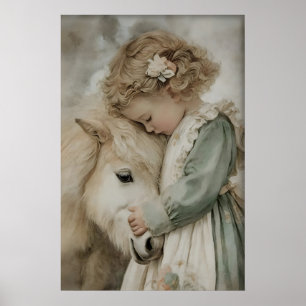 Fille étreint une jument Impression Antique, Cotta