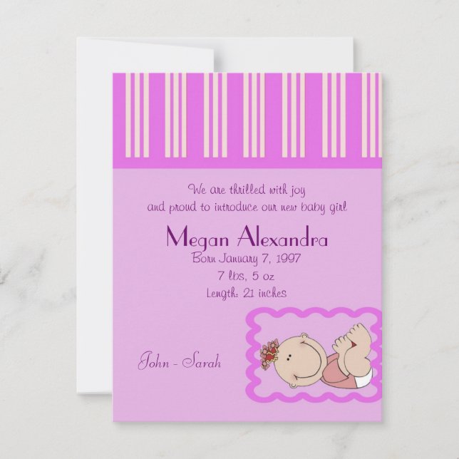 Fille faire-part de naissance (Devant)