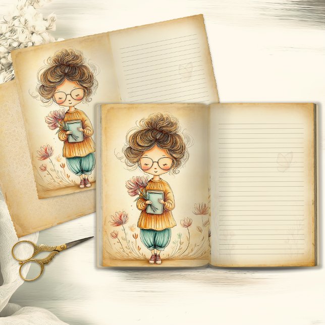 Fille Fantaisiste avec Page de Journal de Bord Fle (Créateur téléchargé)