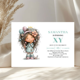 Fille Fantaisiste Invitation Anniversaire 6 ans Ve