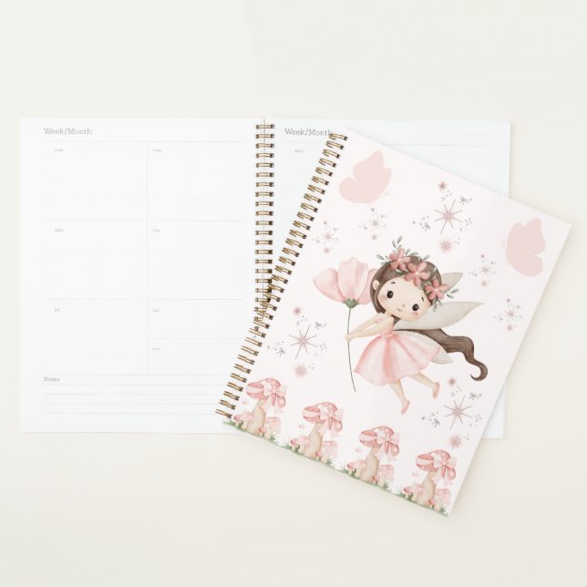 Fille Fée Rose | Illustration de Fée Pastel Mignon (Devant avec enveloppe)