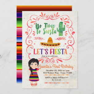 Fille Fiesta 1er anniversaire Invitation