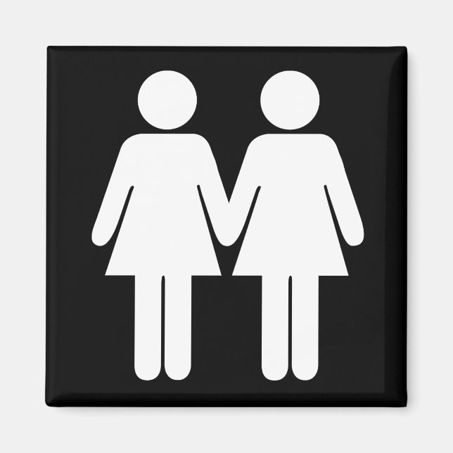 Fille + Fille Magnet noir (Devant)