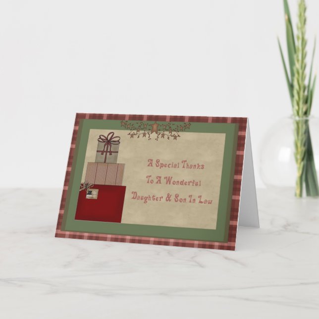 Fille & Fils En Droit Noël Cadeau Merci (Devant)