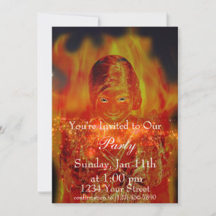 Fille flamme Invitation complet