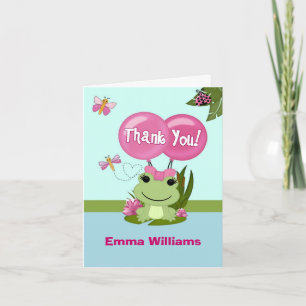 Fille FROG anniversaire Merci Carte de note de rem