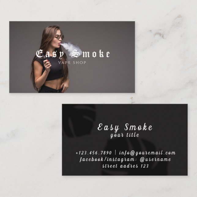 Fille Fumer Vape Carte de visite (Devant / Derrière)
