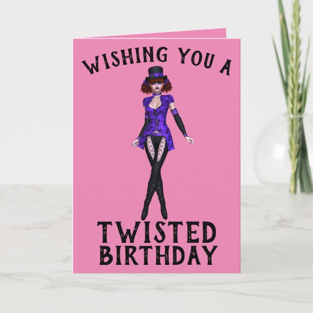 FILLE GOTHIQUE ÉMO, CARTES D'ANNIVERSAIRE DÉJANTÉE (Devant)