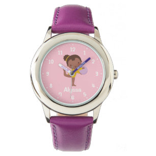 Fille Gymnaste Afro-Américaine Montre de Gymnastiq