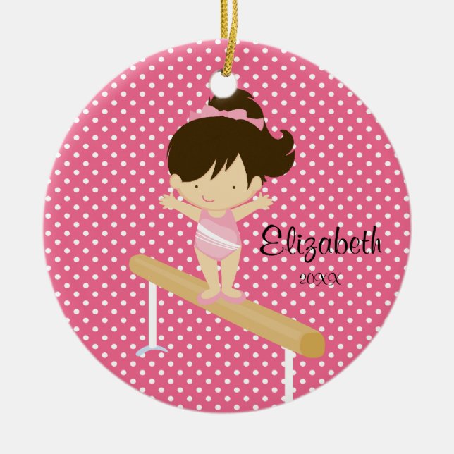 Fille gymnique Ornement de Noël de gymnastique (Devant)