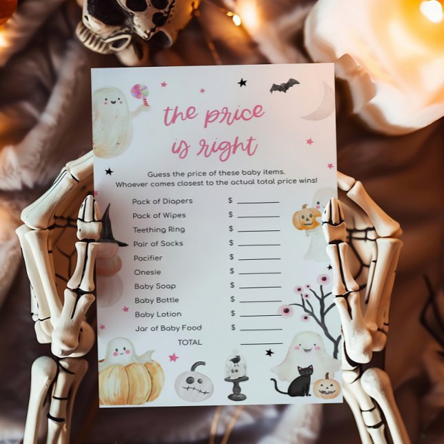 Fille Halloween Petit Boo Le prix est le bon jeu (A Little Boo Baby Shower The Price is Right Game)