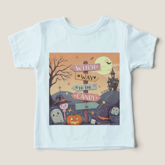 Fille Halloween - Sorcière jusqu'au bonbon (Design Recto)