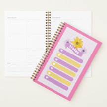 Fille jaune violet Fleur Floral Coeurs de fleurs