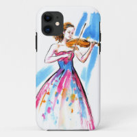 Fille jouant au violon coque iphone