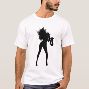 Fille Jouant Saxuphone T-Shirt Jazz Music