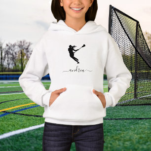Fille Jouer Lacrosse Lecteur & Nom Personnalisé Él