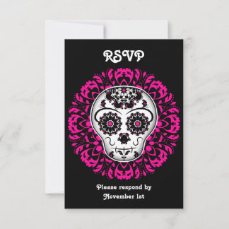 Fille jour du crâne de sucre mort RSVP parti