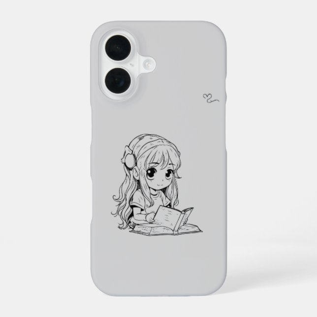 Fille Kawaii Coque iPhone 16 – Mignon Anime (Verso)