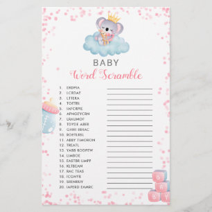 Fille Koala ours bébé Mot Scramble Douche Jeu