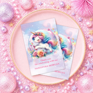 Fille Licorne Colorée Magique Anniversaire Merci C