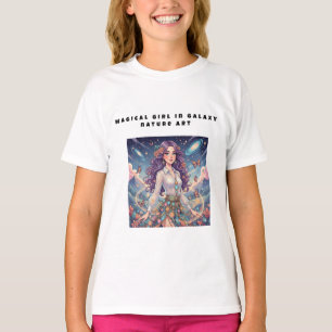 Fille magique dans un T-Shirt d'art de galaxie nat