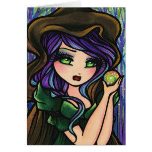 Fille magique d'imaginaire de forêt d'envie verte