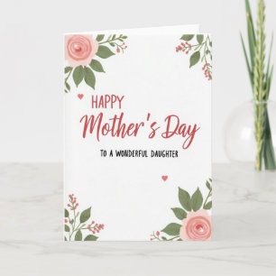 Fille merveilleuse Rose Carte d'art