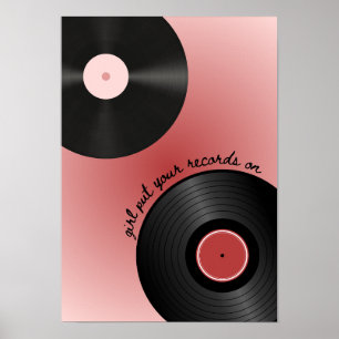 "Fille mets ton disque en marche" Affiche de disqu