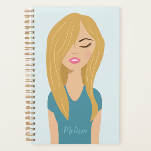 Fille mignonne avec illustration de cheveux longs