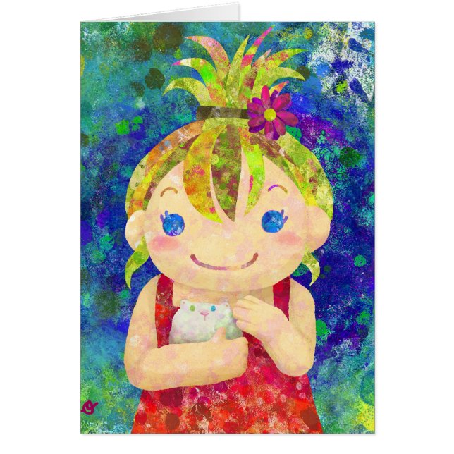 fille mignonne et porc blanc de gunia (Devant)