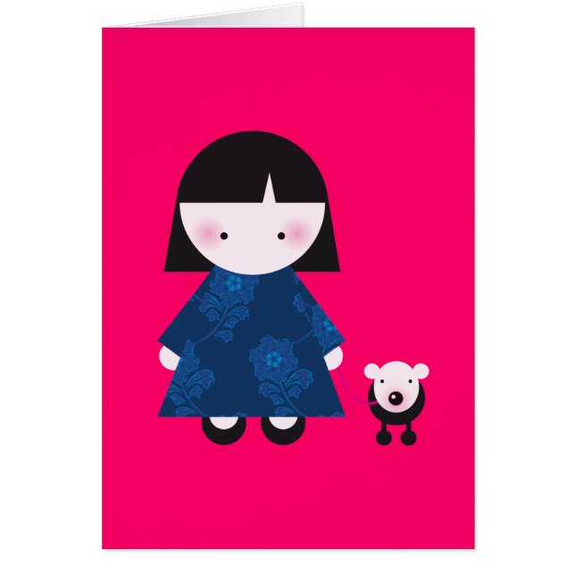 Fille mignonne et son petit chienchien (Devant)