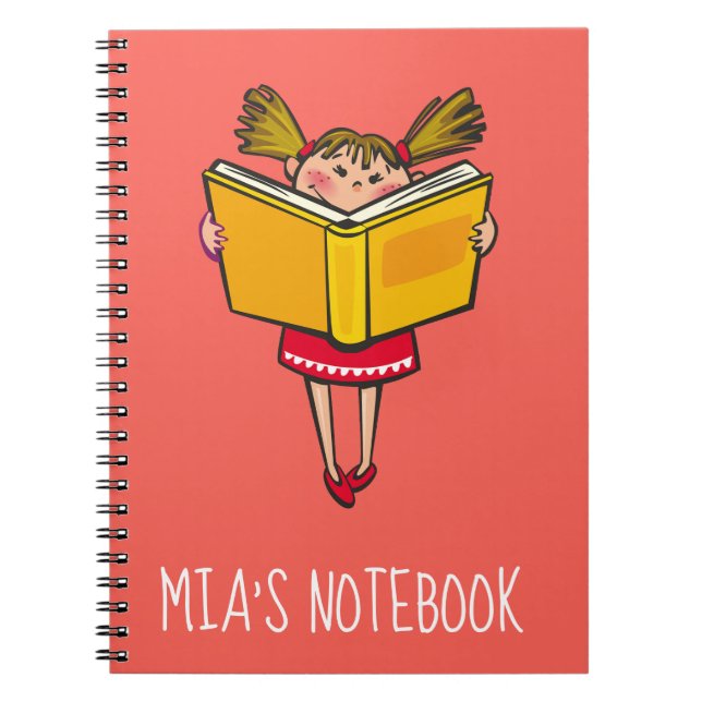 Fille mignonne lisant une fille de geek de livre (Devant)