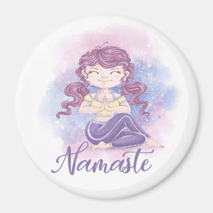 Fille Namaste Yoga Magnet