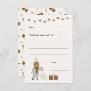 Fille Noël Merci note, remplir la carte