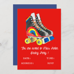 Fille ou ado Roller Patinage de fête Invitation