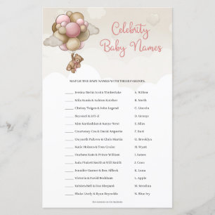 Fille ours en peluche ballons roses Celebrity Baby