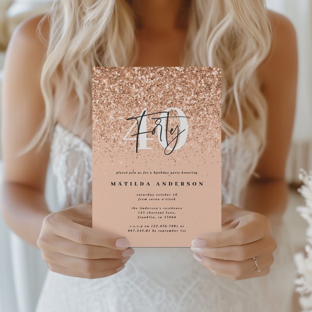 Fille parties scintillant scintille moderne 40e an (Créateur téléchargé)