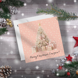 Fille Pastel Soft Pink Snowflakes & Christmas Tree