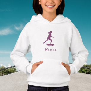 Fille Patineuse Rose Nom personnalisé Personnalisé