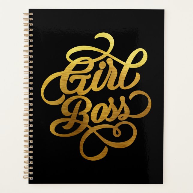 Fille Patron Typographie Feuille D'or Noir (Devant)