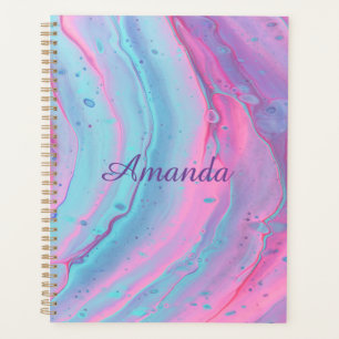 Fille Personnalisée Pink and Blue Swirls Planner